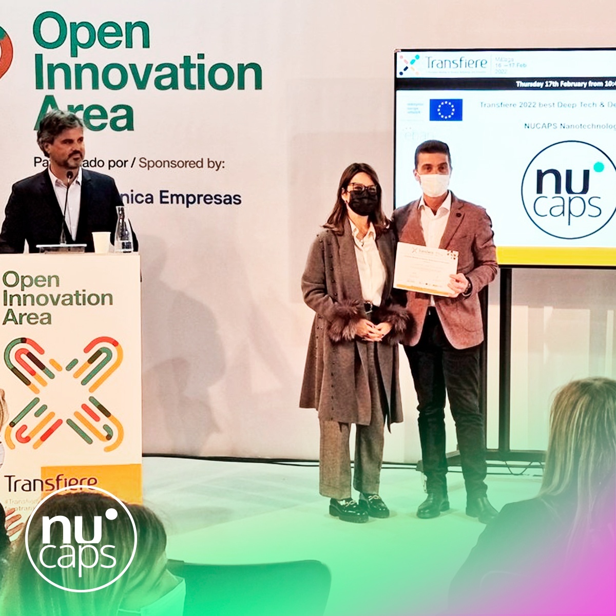 Image of Nucaps recognized in Transfiere with the Best StartUp Award of the “Open Call for Deep Tech & Deep Science Start-ups”