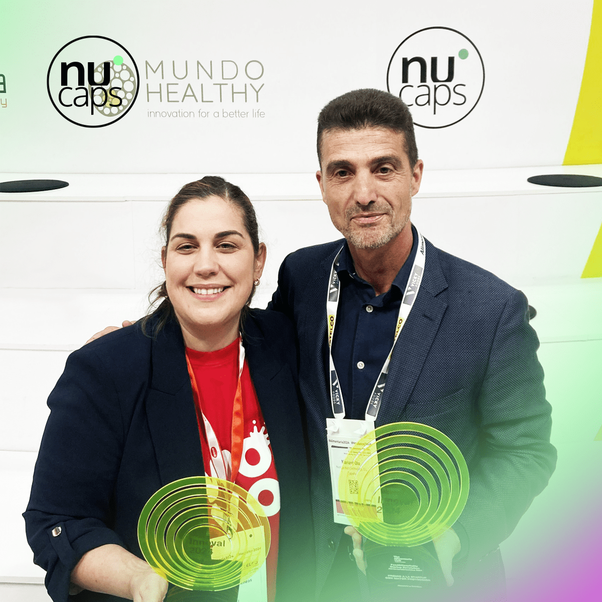 Image of Nucaps recognized with the ‘StartUp with Greatest Projection’ award at The Alimentaria Hub