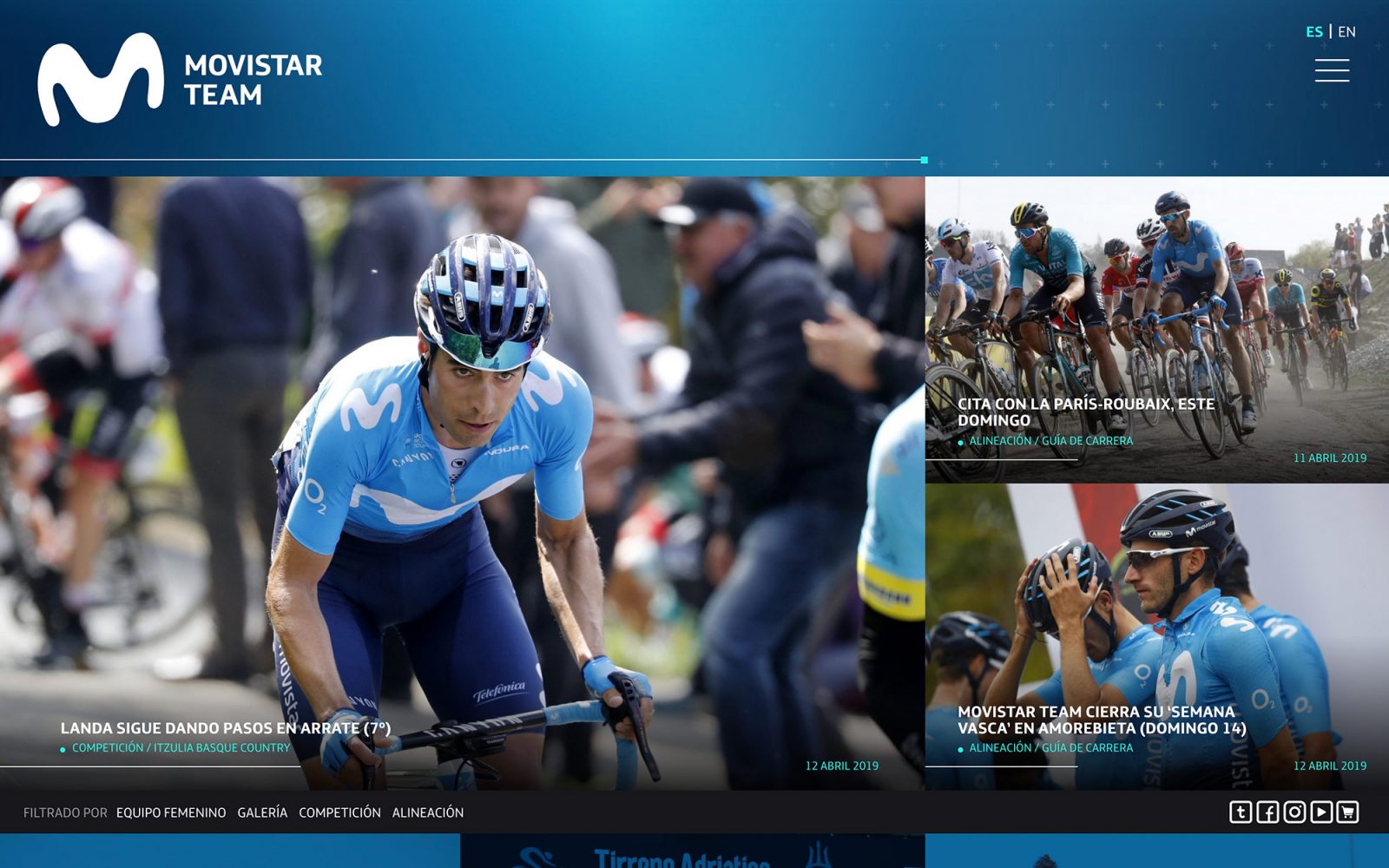 Web para el Movistar Team